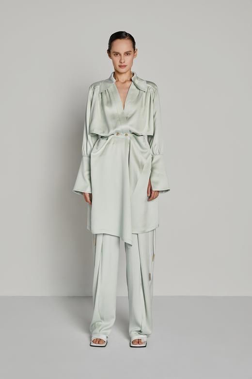 腰部镂空互搭系扣连衣裙 商品图1