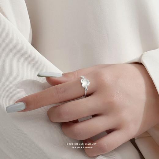 子佩集【玛瑙爱心】S925银白玛瑙森系戒指【YXS-K1040】 商品图1