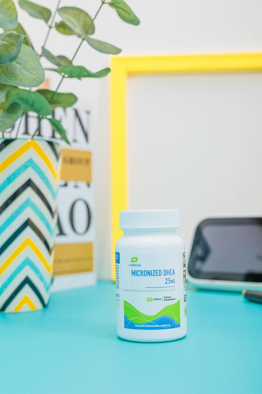 【荷尔蒙平衡-微粒化DHEA 25mg】DHEA-25mg 60片剂 支持类固醇平衡 Purecise 商品图0