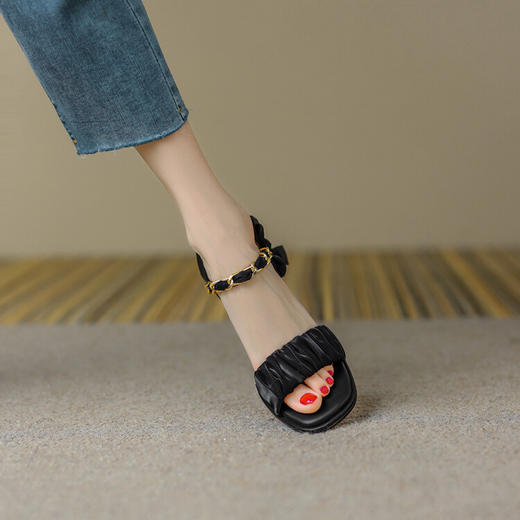 复古优雅，仙女风丝绸凉鞋XS-AC492-7 商品图7