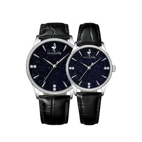 【ROROLOVE】情侣Lover系列 天然钻石腕表 天然钻石情侣款一对手表男女腕表送生日礼物（78颗天然钻石）