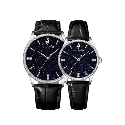 【男士腕表】ROROLOVE 天然钻石腕表 天然钻石手表男士手表 情侣款一对手表男女腕表送生日礼物白色情人节礼物（78颗天然钻石） 商品图1