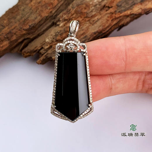 派瑞翡翠 18k金翡翠吊坠 冰种 无色 商品图2