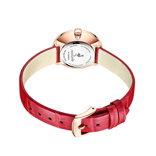 【ROROLOVE】邂逅Enchanted系列 天然钻石腕表 中国红限定款钻石手表女时尚简约ins风女表情人节礼物（8颗钻石） 商品图2