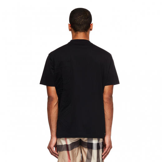 【二】BURBERRY 巴宝莉 男士徽标压花棉质大廓形圆领短袖T恤 黑色 8050731 A1189 商品图2