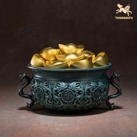 铜师傅 全铜摆件《聚宝盆（中号）》铜工艺品 家居饰品 摆件