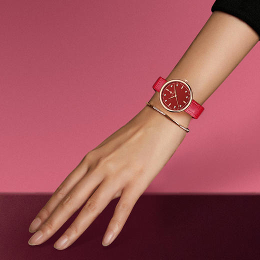 【ROROLOVE】邂逅Enchanted系列 天然钻石腕表 中国红限定款钻石手表女时尚简约ins风女表情人节礼物（8颗钻石） 商品图6