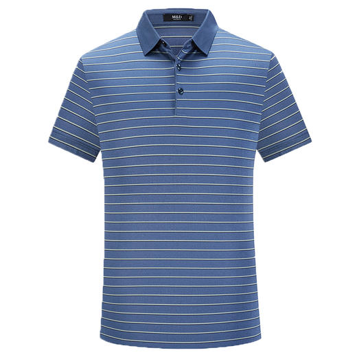 MD名盾短袖Polo衫桑蚕丝垂感翻领条纹商务男士T恤 商品图4