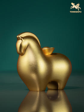 铜师傅 全铜真金鎏镀摆件《马上有钱》家居饰品 工艺品 礼品 摆件