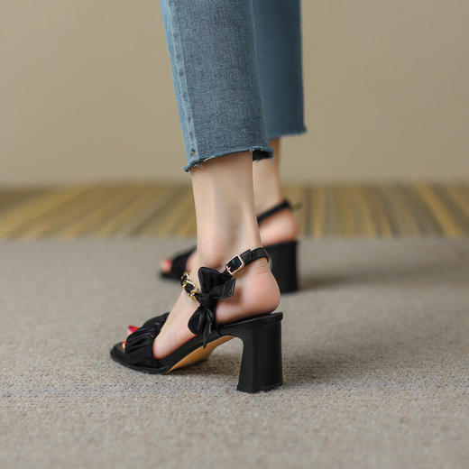 复古优雅，仙女风丝绸凉鞋XS-AC492-7 商品图6