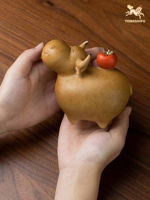 铜师傅 全铜摆件《牛柿》家居饰品 铜工艺品 礼品 摆件 商品图4