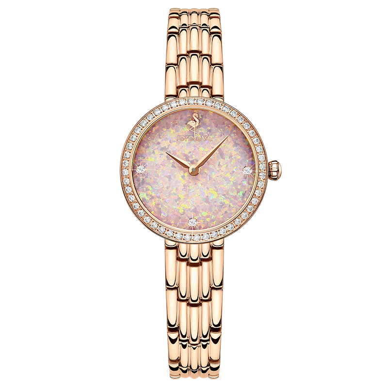 【ROROLOVE】邂逅Enchanted系列  天然钻石腕表 天然钻石手表女轻奢正品女表情人节礼物（55颗天然钻石）