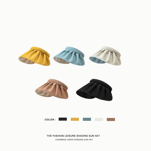 【火爆INS！双色遮阳帽】防晒帽女防紫外线沙滩遮阳帽骑车旅游空顶太阳帽贝壳帽子 商品图1