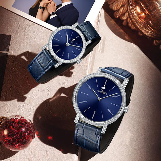 【男士腕表】ROROLOVE 天然钻石腕表 天然钻石男士手表 送礼白色情人节礼物 （106颗钻石） 商品图5