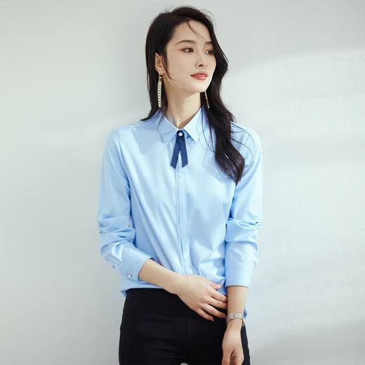 【防油防水防污】罗蒙春夏长袖衬衫女士正装商务通勤职业装防油防污衬衣 商品图5