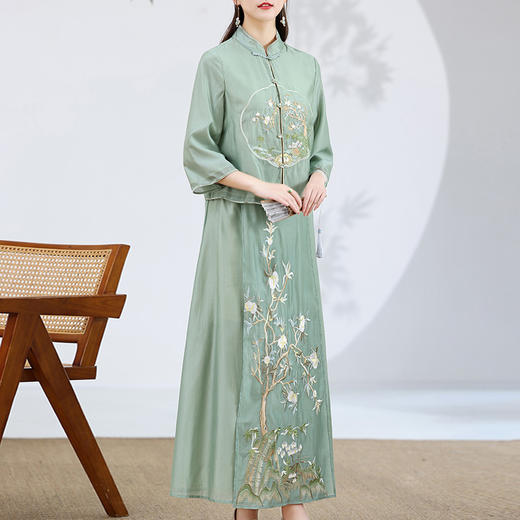 复古中国风，宽松裙套装禅意茶服日常服KDS-2259 商品图1