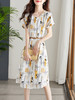 【专属特价】艺术感涂鸦印花连衣裙女小众设计气质收腰雪纺裙夏款 商品缩略图1