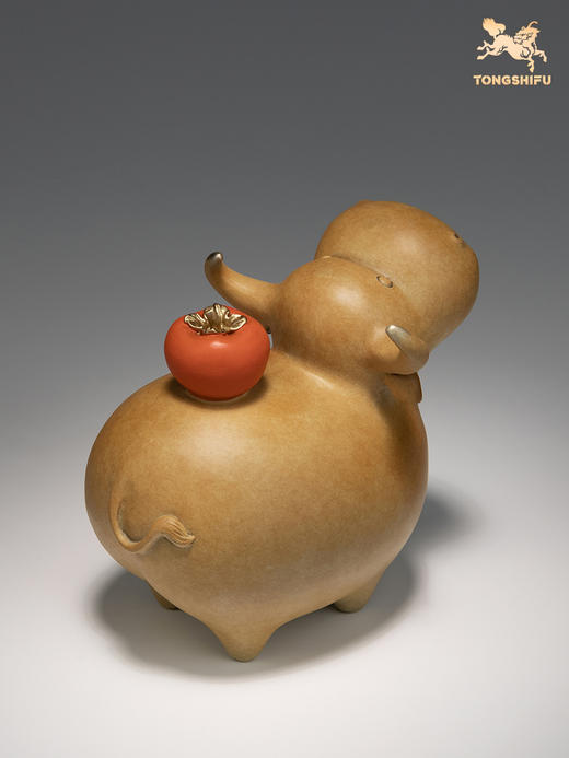 铜师傅 全铜摆件《牛柿》家居饰品 铜工艺品 礼品 摆件 商品图1