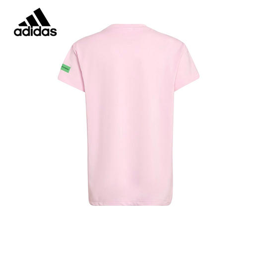 小阿迪女大童速干运动短袖22夏新款花卉印花圆领T恤HD6743 商品图1