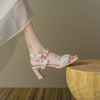 复古优雅，仙女风丝绸凉鞋XS-AC492-7 商品缩略图3