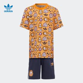 小阿迪三叶草Kevin Lyons联名小童装运动短袖套装HF7551