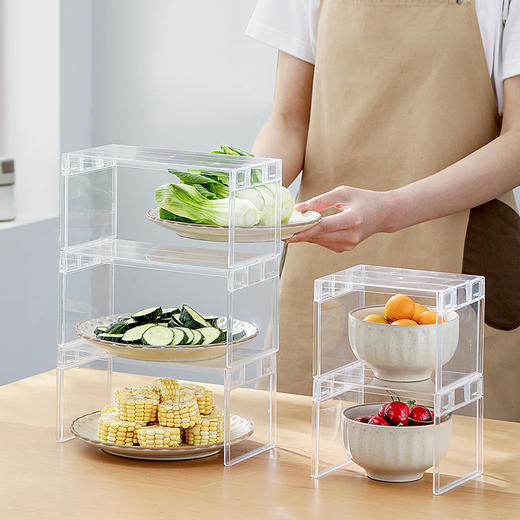 FaSoLa厨房透明分层架冰箱收纳整理置物架多功能调料储物柜神器 商品图6