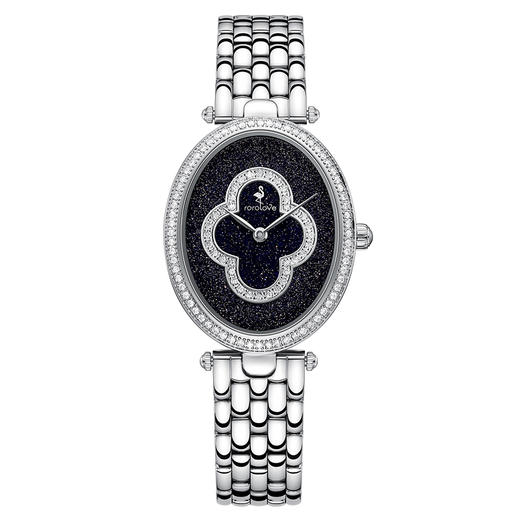 【ROROLOVE】诺爱Promise系列 天然钻石腕表 精钢蓝金砂面钻石手表（104个天然钻石） 商品图1