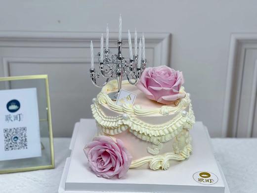 烛台裱花粉色玫瑰 商品图0