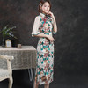 ZSM200418夏季新款2022女装欧根纱重工刺绣复古改良版旗袍五分袖长款连衣裙 商品缩略图1