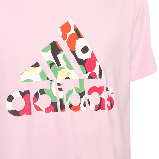 小阿迪女大童速干运动短袖22夏新款花卉印花圆领T恤HD6743 商品图2