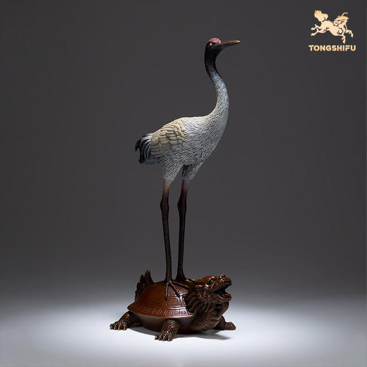 预售60天  铜师傅 全铜摆件《龟鹤延年》家居饰品 铜工艺品 客厅 礼品摆件 商品图2