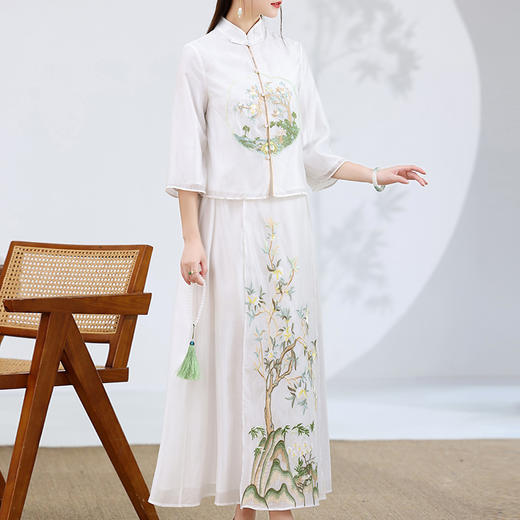 复古中国风，宽松裙套装禅意茶服日常服KDS-2259 商品图2