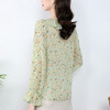 甜美荷叶边套头上衣，仙减龄碎花长袖雪纺衫KQL-9960 商品缩略图2