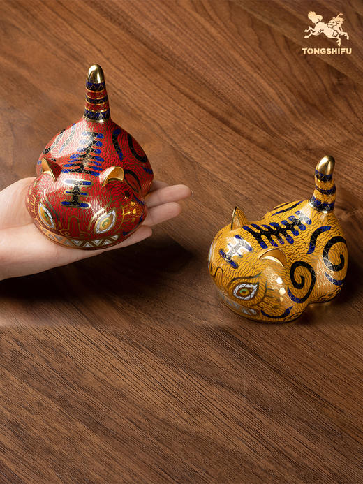 铜师傅 全铜摆件《小老虎（景泰蓝）》家居饰品 工艺品 虎年摆件 商品图4