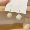 JU-F317新款甜酷风彩色珍珠耳环女感小众气质圆圈耳扣夏季款耳饰 商品缩略图1