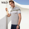 MD名盾新款夏季条纹立体翻领男士T恤衫商务Polo休闲 商品缩略图3