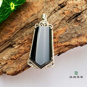 派瑞翡翠 18k金翡翠吊坠 冰种 无色