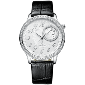 【男士腕表】ROROLOVE 天然钻石腕表 男士钻石手表头层牛皮皮带进口机芯 白色情人节礼物 （110/85颗钻石）