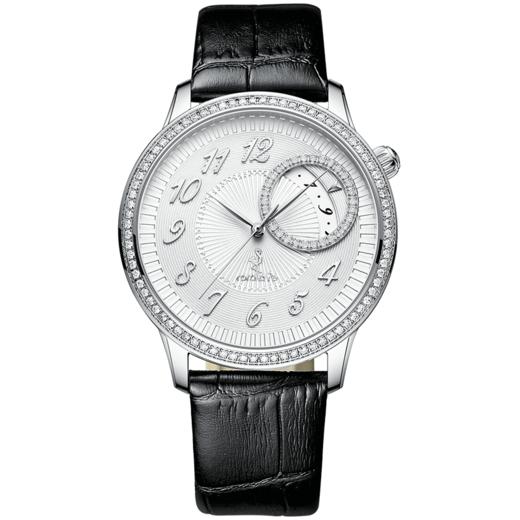 【男士腕表】ROROLOVE 天然钻石腕表 男士钻石手表头层牛皮皮带进口机芯 白色情人节礼物 （110/85颗钻石） 商品图0