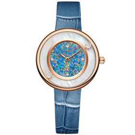 【ROROLOVE】邂逅Enchanted系列  天然钻石腕表 10分天然钻石简约气质手表女正品女表腕表 （3钻刻度2钻转动）