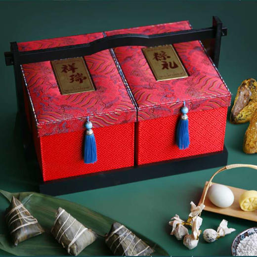 【送亲朋 赠好友】重庆荷家粽子礼盒系列美好意彩香佳礼吉星高照格意 润意盛礼1盒 商品图5