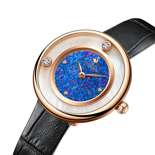 【ROROLOVE】邂逅Enchanted系列  天然钻石腕表 10分天然钻石简约气质手表女正品女表腕表 （3钻刻度2钻转动） 商品图4