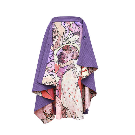 半裙两三事初夏梦 夏季新款复古手绘画印花不规则剪裁高腰半身裙 商品图4