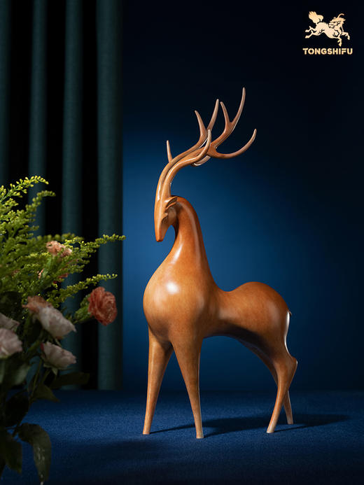 铜师傅 全铜摆件《鹿鸣》家居饰品 铜工艺品 客厅 礼品摆件 商品图0