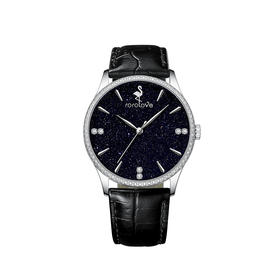 【男士腕表】ROROLOVE 天然钻石腕表 天然钻石手表男士手表 情侣款一对手表男女腕表送生日礼物白色情人节礼物（78颗天然钻石）