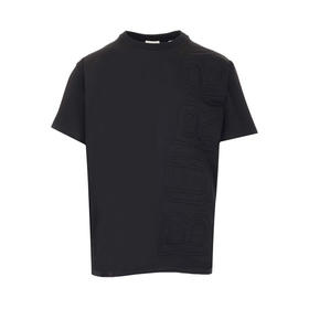 【二】BURBERRY 巴宝莉 男士徽标压花棉质大廓形圆领短袖T恤 黑色 8050731 A1189