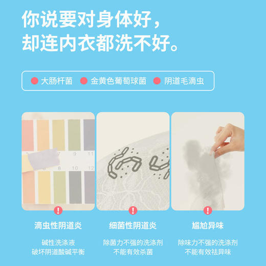 【限时买一送一！温和贴身衣物洗衣液】贴身衣物的专属呵护，内衣裤清洗专家，内衣内裤专用清洗液，消毒去血渍污渍，祛味轻柔洁净，贴身呵护300ml/瓶 商品图3