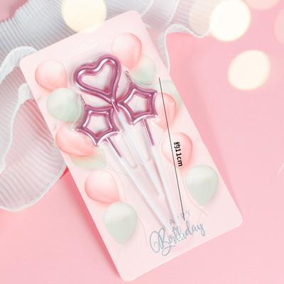 镀金蜡烛 心1星星2 生日蛋糕蜡烛 爱心五角星蜡烛 甜点台装饰 商品图3