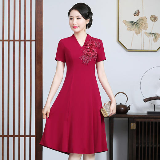 JC-JY5051喜婆婆婚宴装婚礼服裙女年轻款宴会大码洋气结婚连衣裙 商品图3