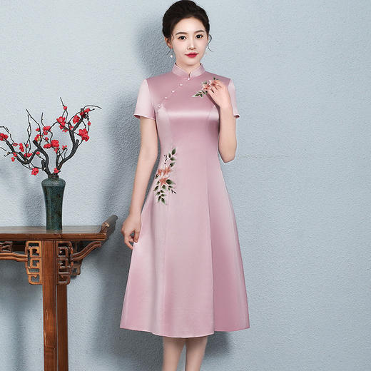 国韵优雅，婚礼复古旗袍结婚妈妈装年轻丈母娘敬酒礼服 HT-N-E253-9337 商品图4